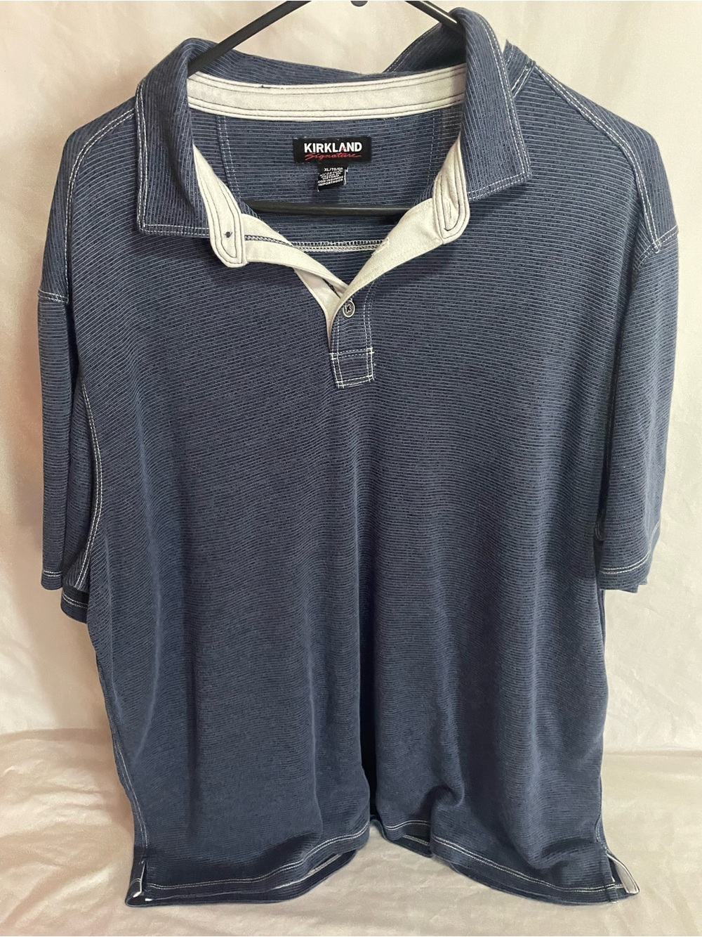 Kirkland Signature Navy Polo with White Contrast Trim
